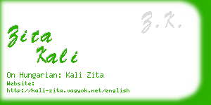 zita kali business card